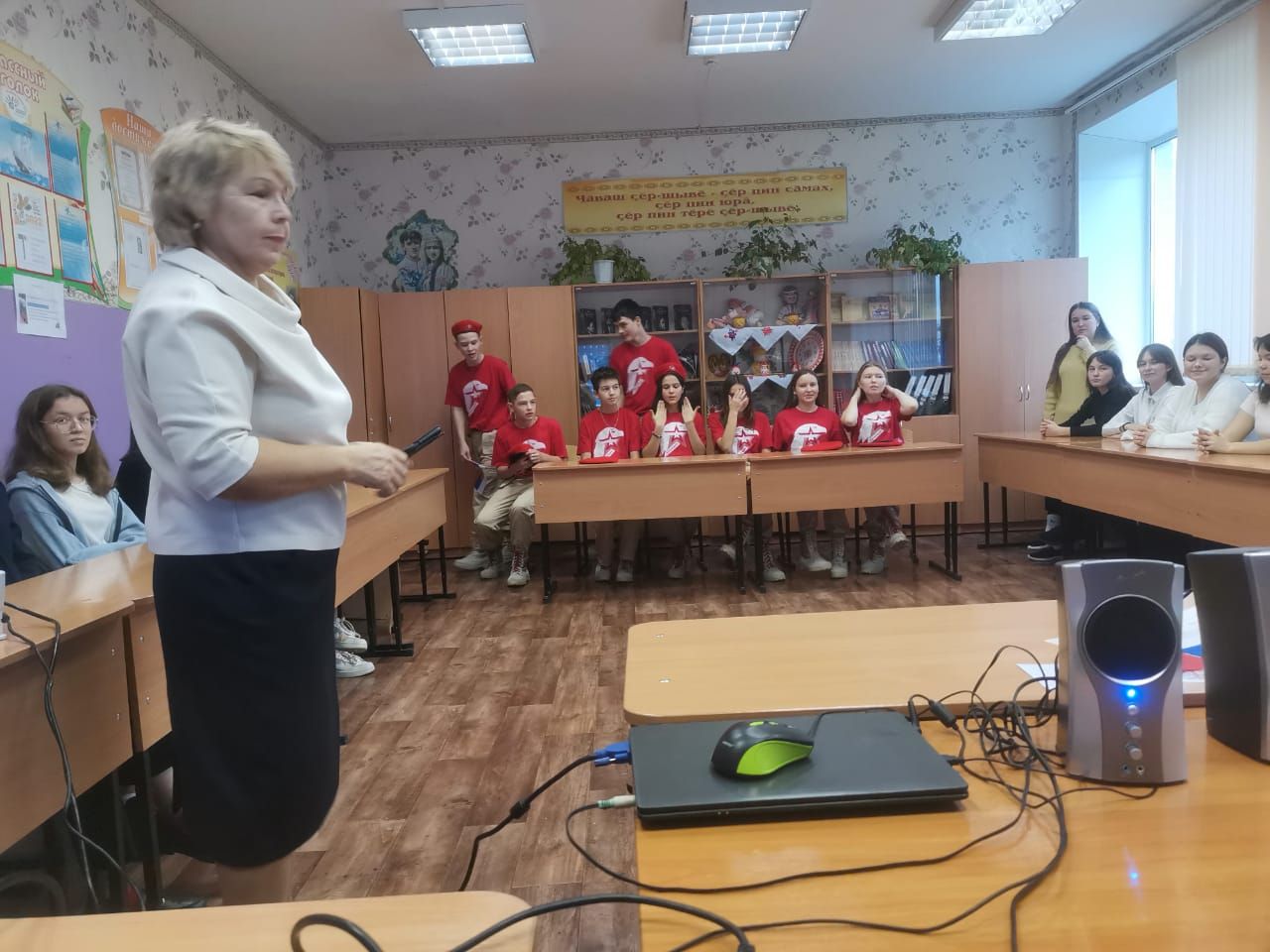 Учащиеся Алешкин-Саплыкской СОШ встретились с офицерами из города Ульяновска