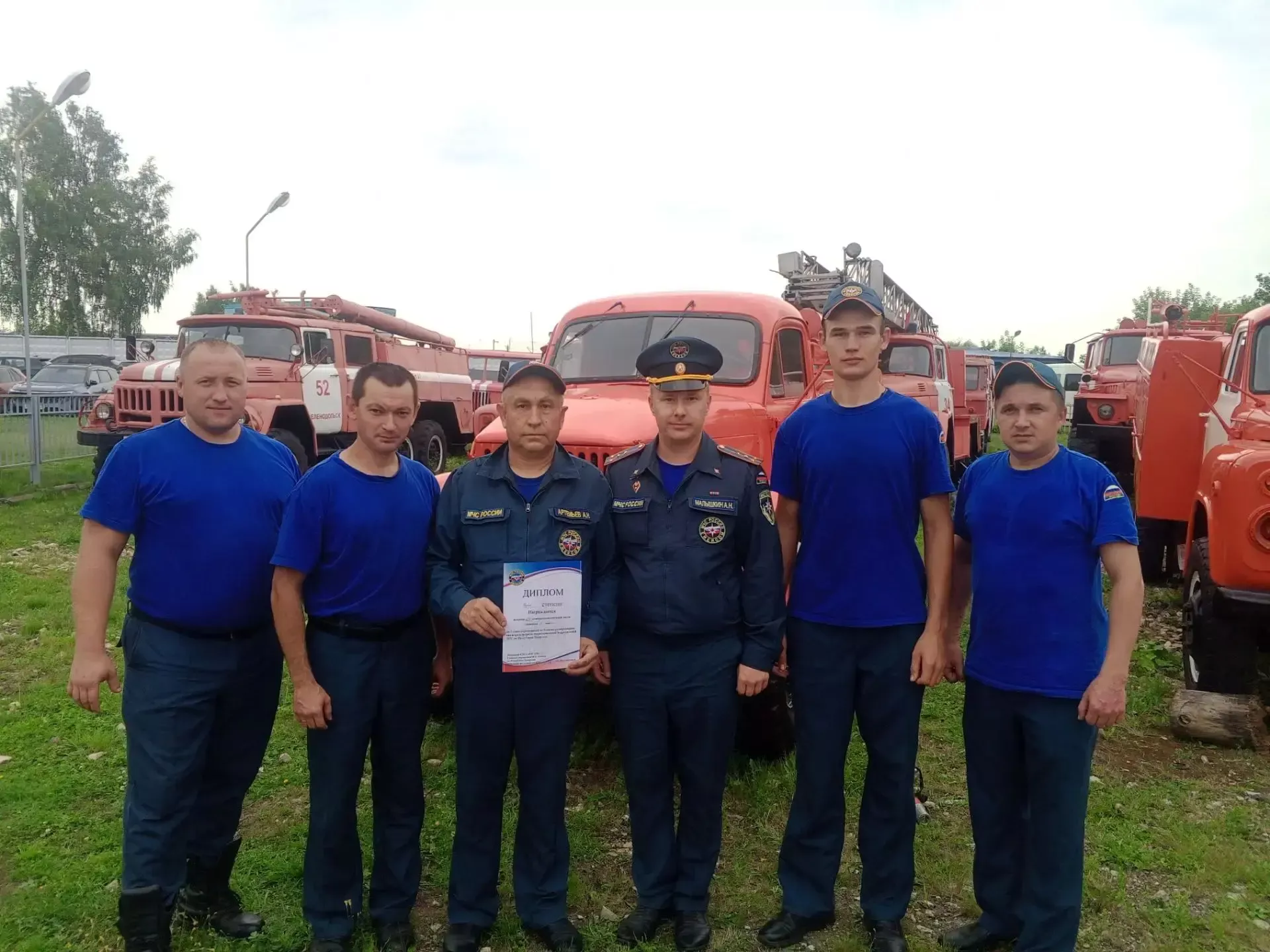 Команда Дрожжановского района 114 пожарно-спасательной части награждена Дипломом 1 степени