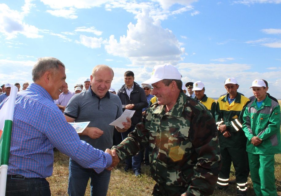 Президент РТ Рустам Минниханов побывал в Дрожжановском  районе‍
