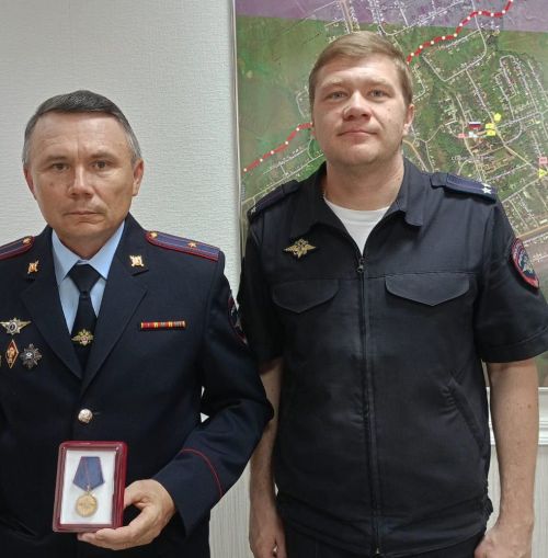 В Дрожжановском районе РТ майору полиции вручили медаль «За доблесть в службе»