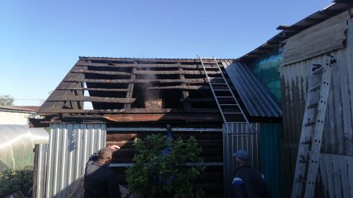 В Дрожжановском районе сгорела баня
