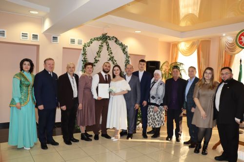 В Дрожжановском районе состоялось церемония регистрации брака первой пары 2026 года