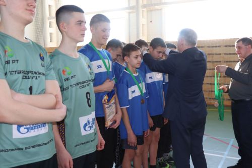 В Дрожжановском районе прошёл муниципальный этап школьной волейбольной лиги среди юношей
