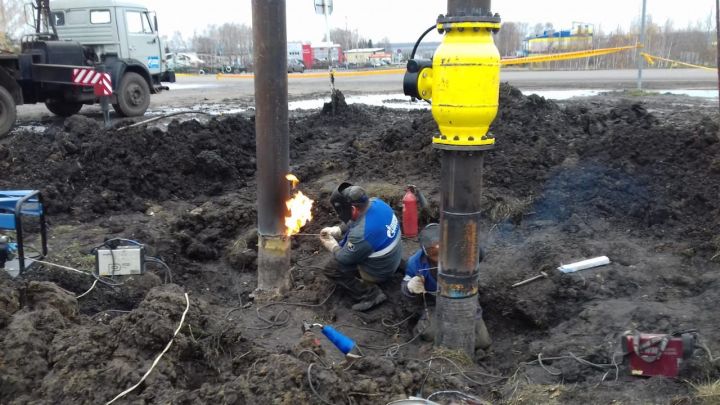 В Дрожжановском районе ведутся ремонтные работы газопровода