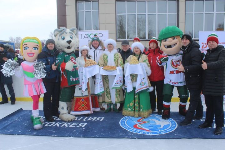Дрожжановцы соревновались в семейном фестивале "Я люблю папу, маму и хоккей"
