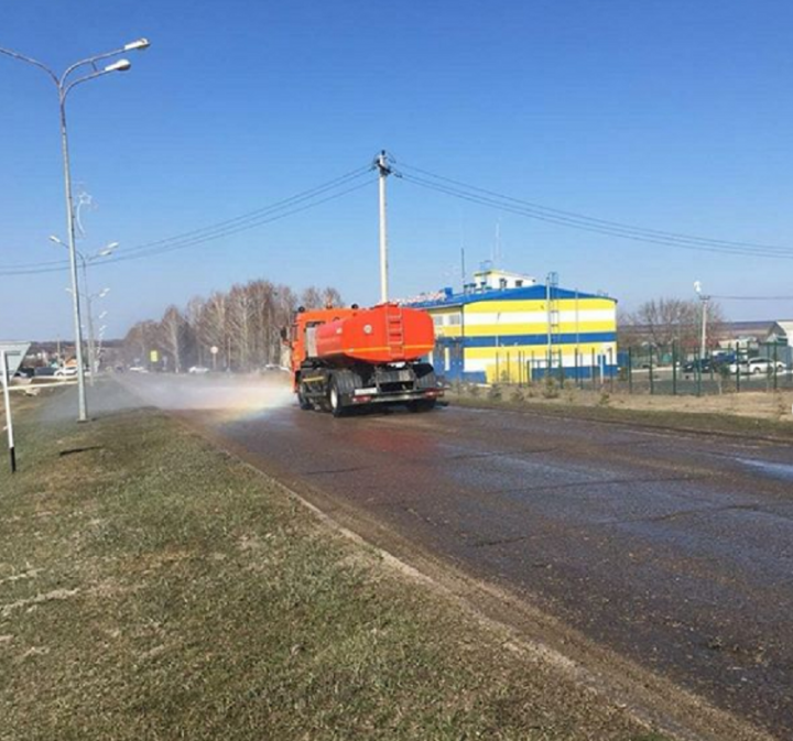 В Дрожжановском районе проводится санитарная обработка улиц
