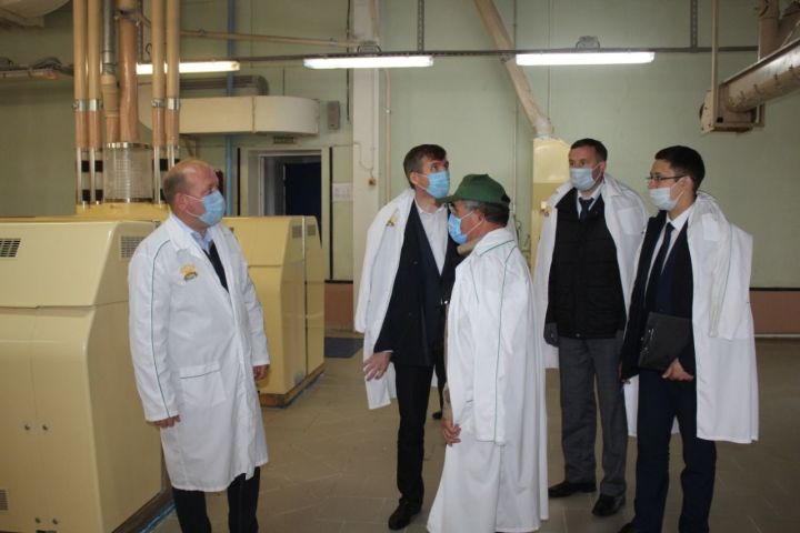 Министру экономики РТ в Дрожжаном презентовали кабину дезинфекции «Ультраозон»
