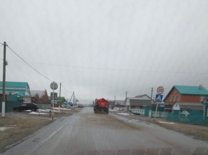 В Дрожжановском районе борются с последствиями ледяного дождя