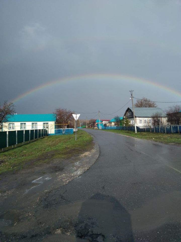 Первая весенняя радуга появилась в небе над Дрожжановским районом