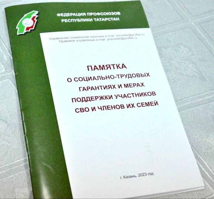 В Татарстане опубликована памятка об имеющихся мерах соцподдержки и льготах участников СВО и членов их семей