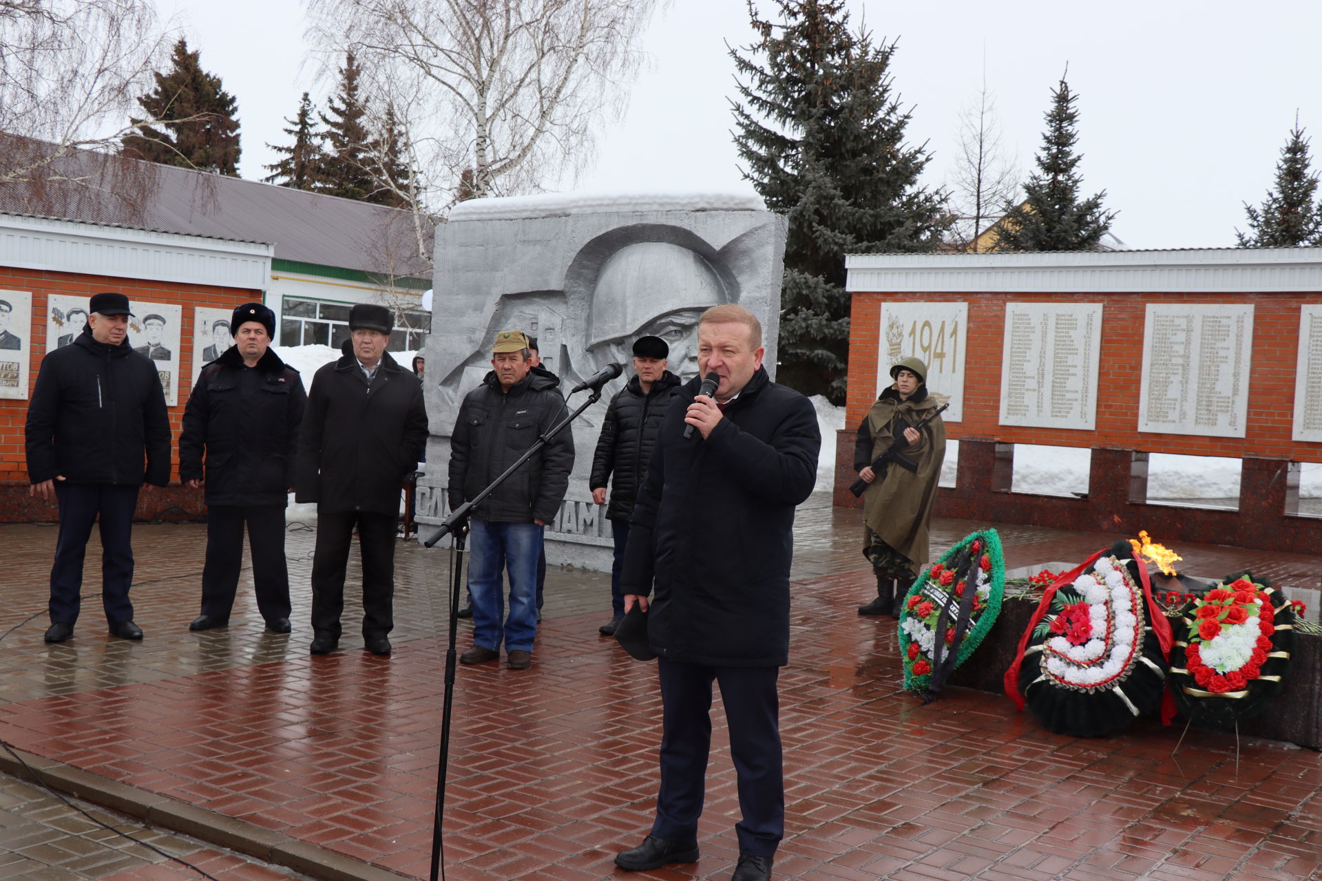 В Дрожжановском районе состоялся  митинг в честь Дня защитника Отечества