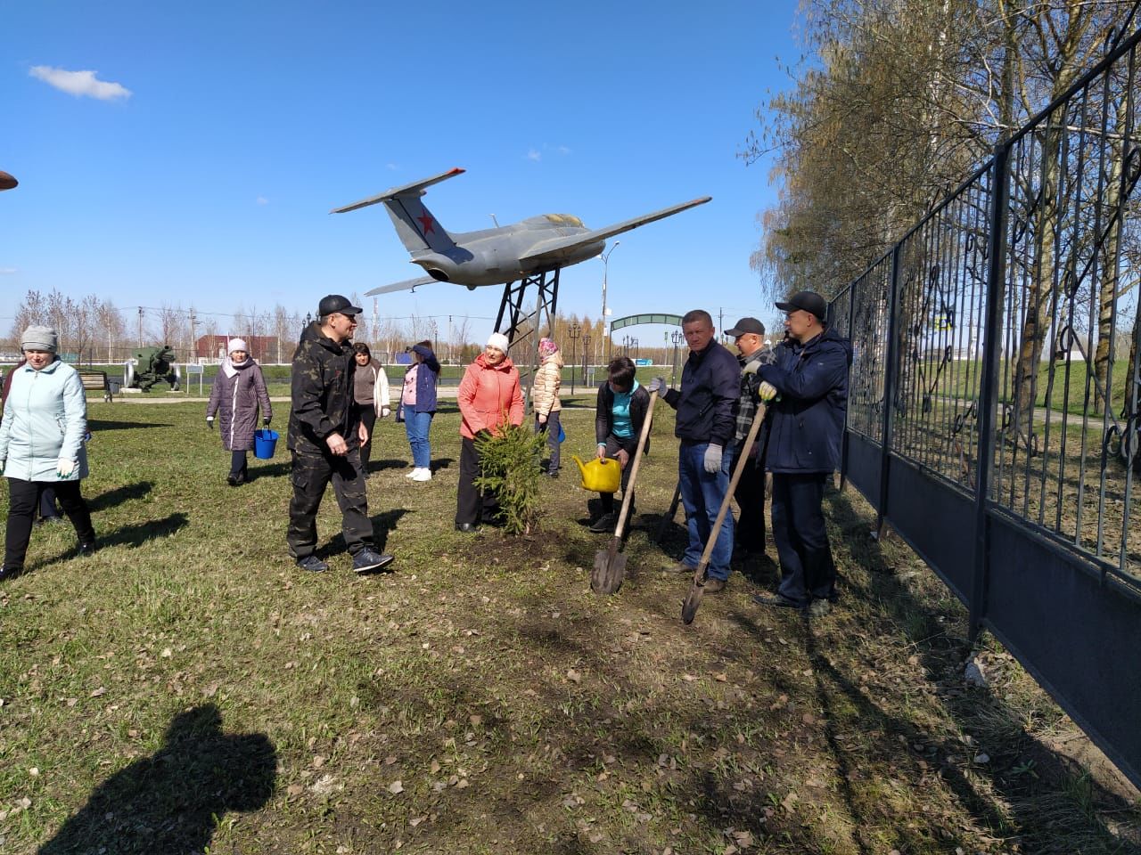 В парке имени Петра Дементьева в Дрожжаном посадили 77 елей