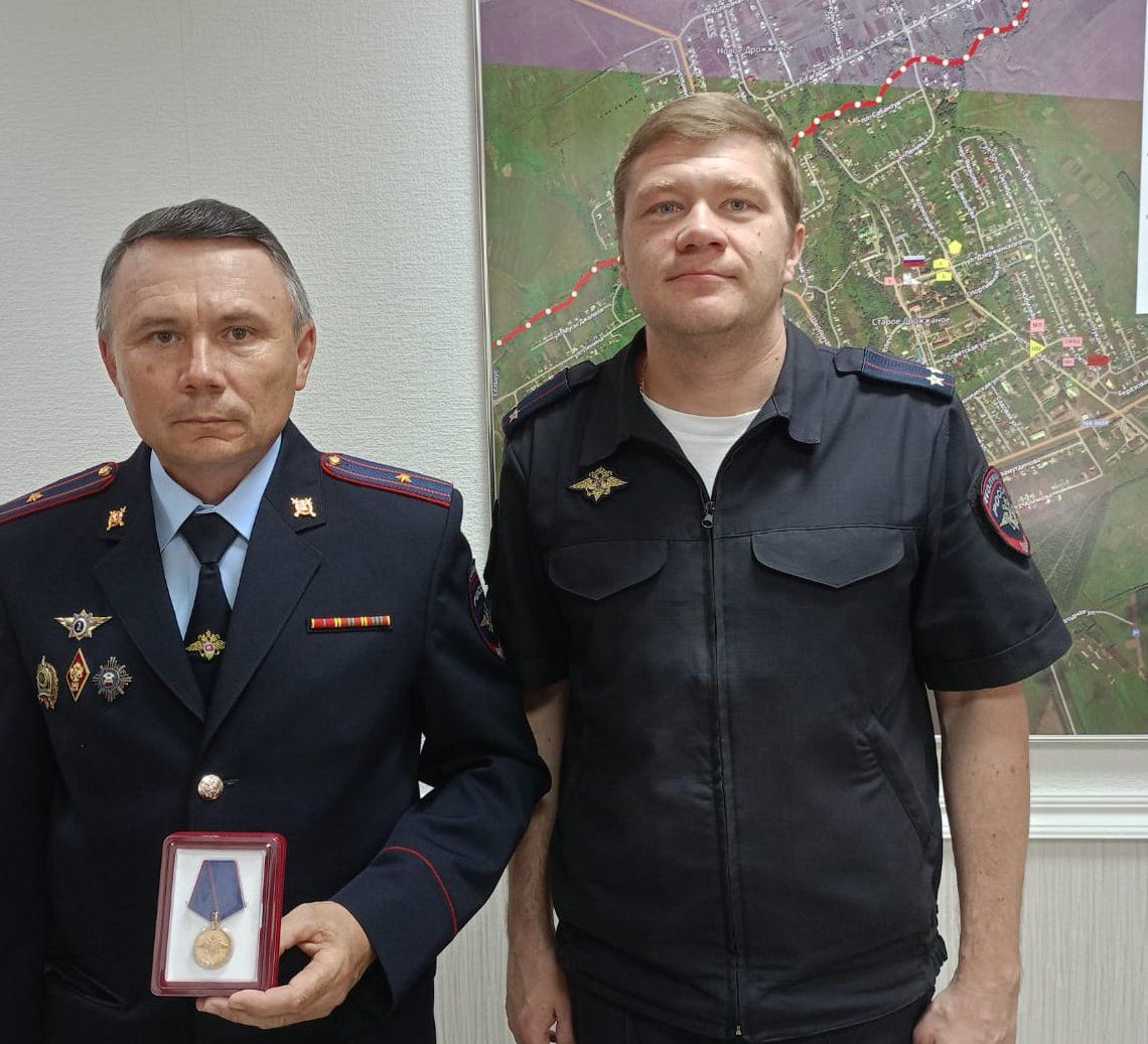 В Дрожжановском районе РТ майору полиции вручили медаль «За доблесть в службе»
