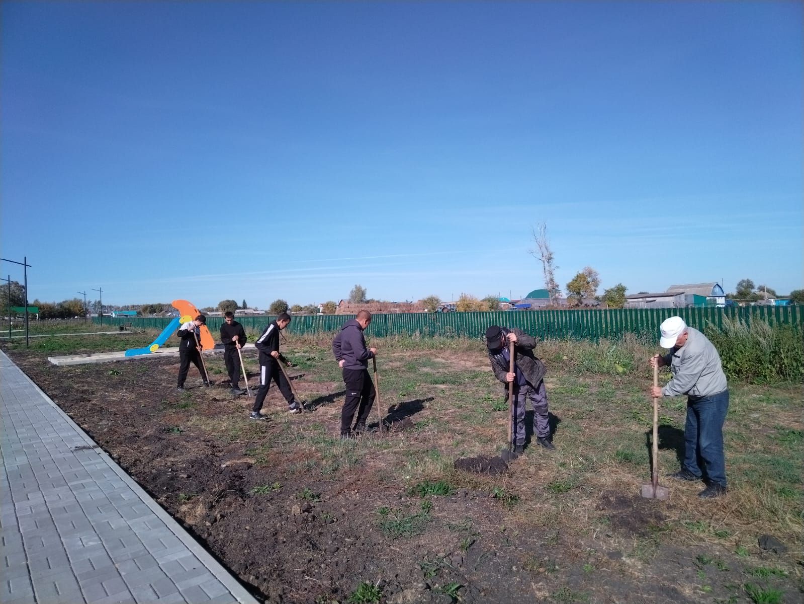 В Дрожжановском районе продолжается посадка деревьев