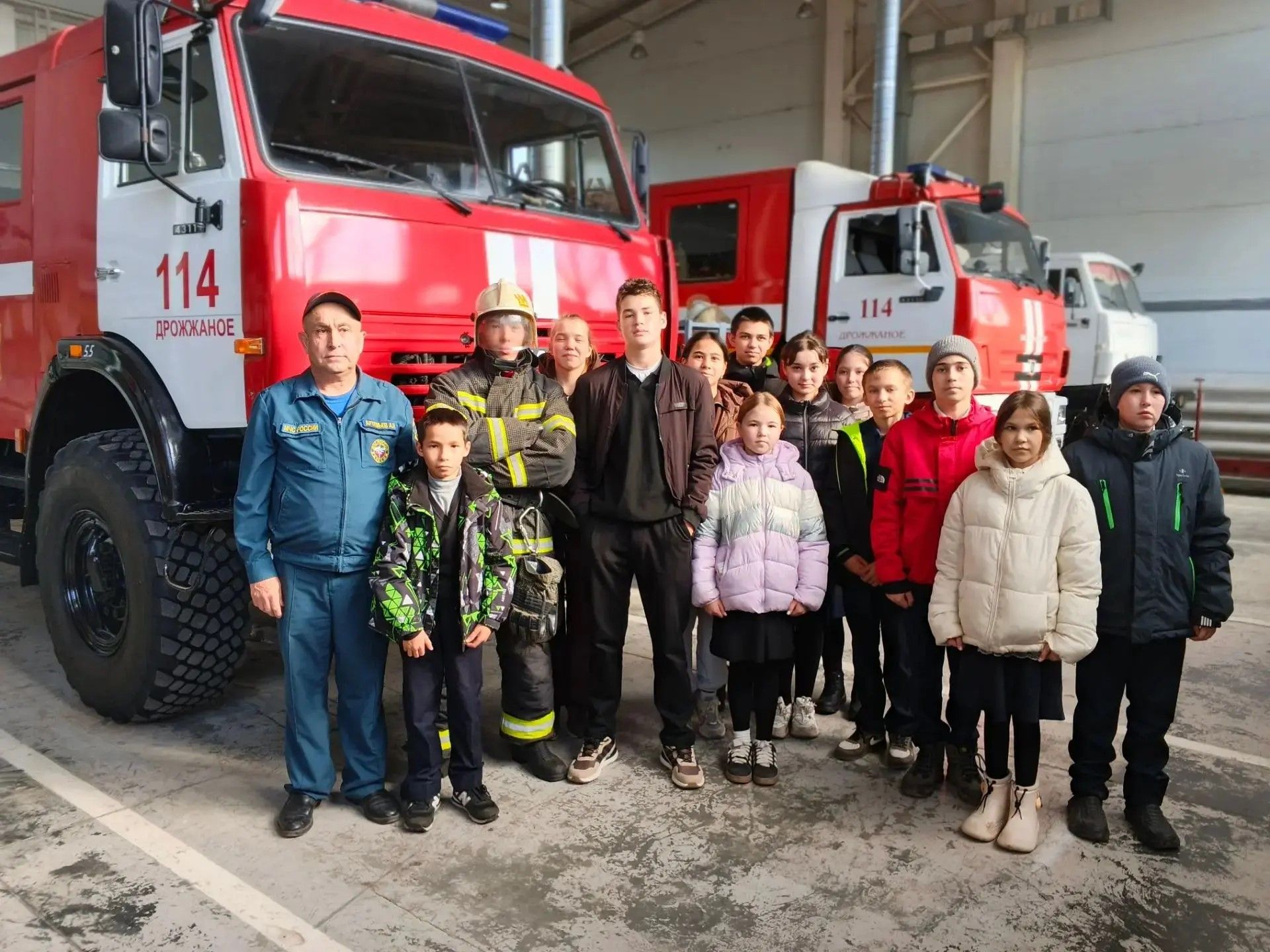 В 114 пожарно-спасательной части Дрожжановского района прошла экскурсия для школьников