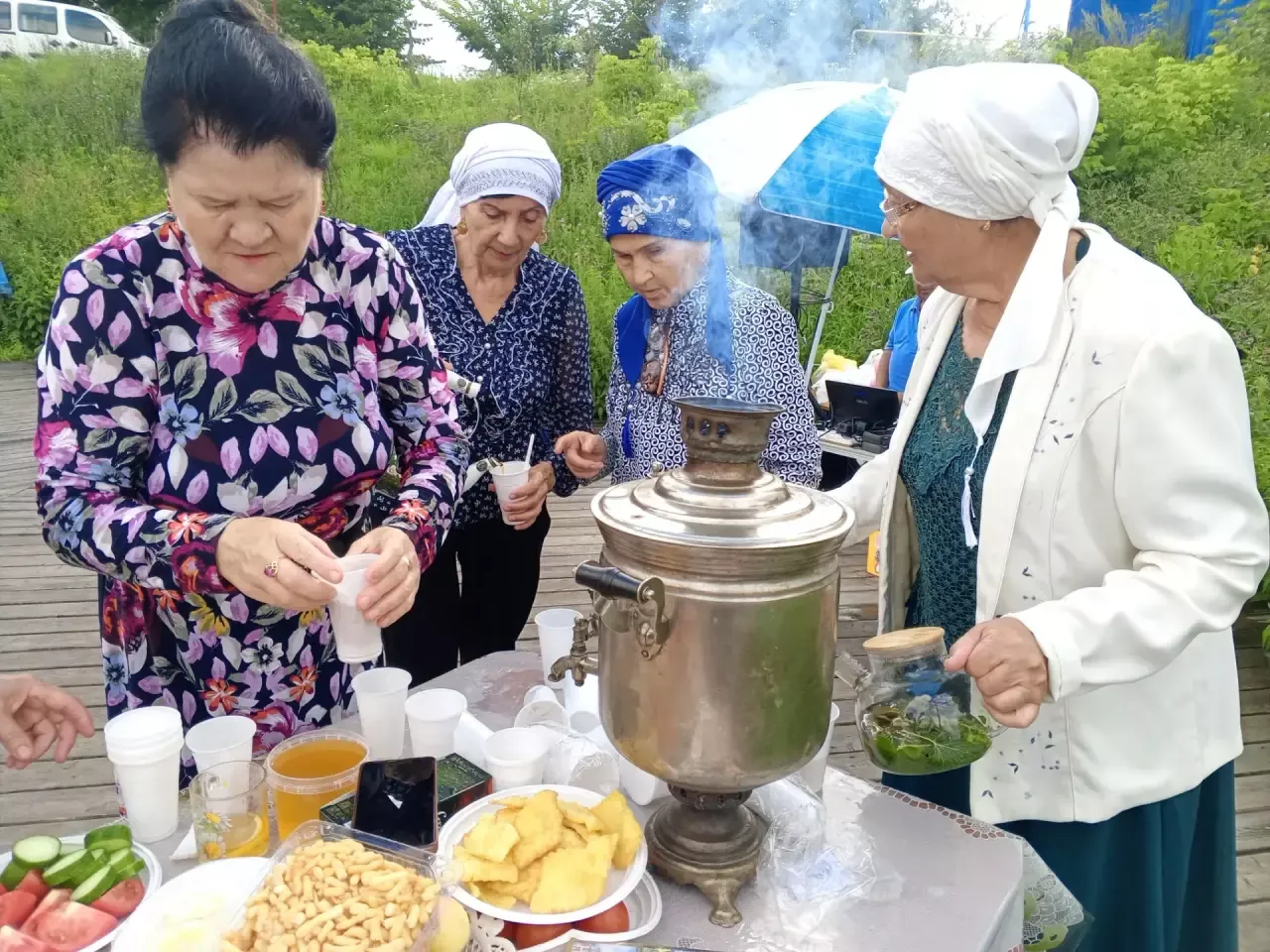 Пенсионеры Дрожжановского района провели тёплую встречу «Җәй» у пруда «Приказ»