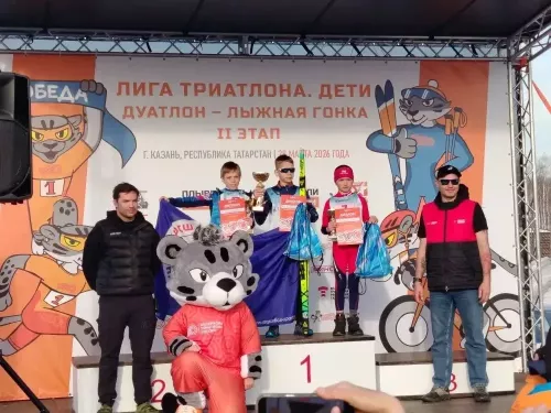 Дрожжановские спортсмены стали призёрами 2-го этапа Лиги триатлона в Казани