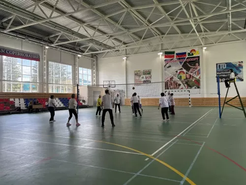 Спортивный дух и азарт: ветераны Дрожжановского района сразились в волейболе