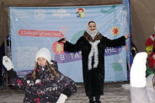 Центральная новогодняя ёлка торжественно зажглась в Дрожжановском районе