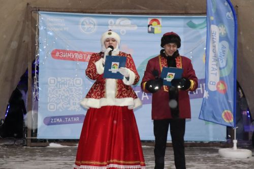 Центральная новогодняя ёлка торжественно зажглась в Дрожжановском районе