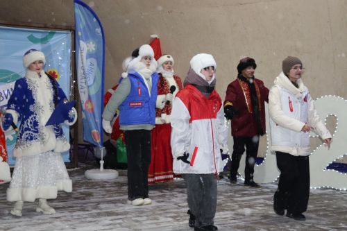 Центральная новогодняя ёлка торжественно зажглась в Дрожжановском районе