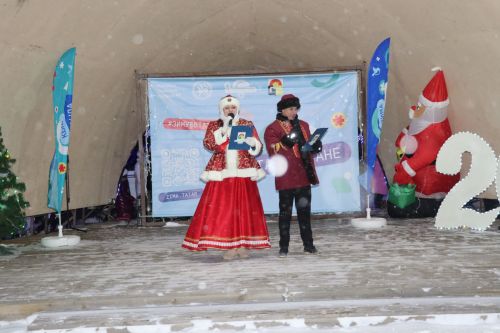 Центральная новогодняя ёлка торжественно зажглась в Дрожжановском районе