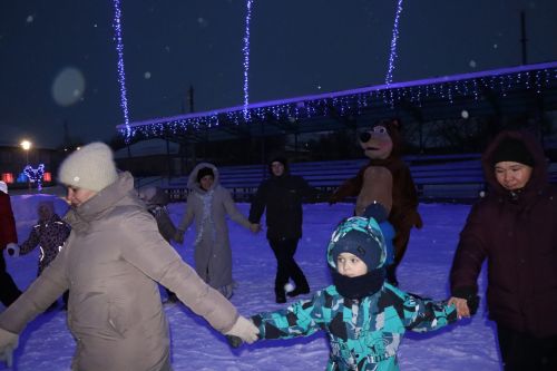 Центральная новогодняя ёлка торжественно зажглась в Дрожжановском районе