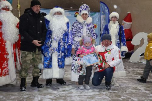 Центральная новогодняя ёлка торжественно зажглась в Дрожжановском районе