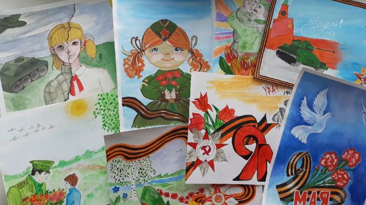 В Дрожжаном определили победителей конкурса детских рисунков "Краски Победы"