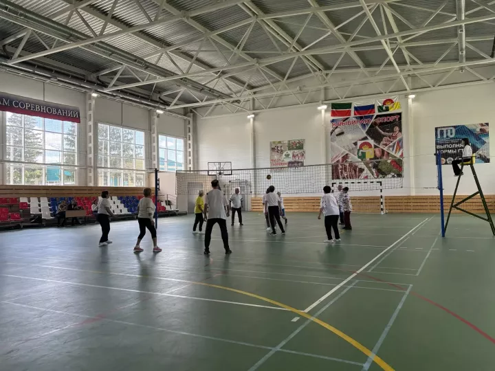 Спортивный дух и азарт: ветераны Дрожжановского района сразились в волейболе